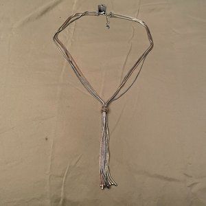 Silver and Rose Gold Tassels Necklace